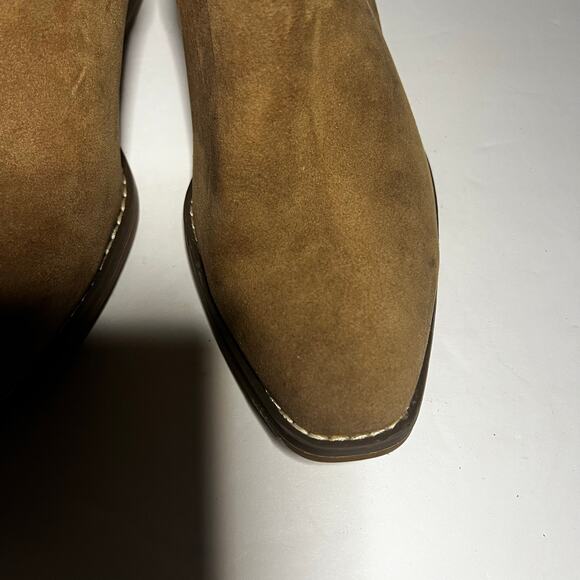 Universal Thread Women's Western Boots Tan Brown Faux Suede Leather Size 8.5 - Picture 15 of 16